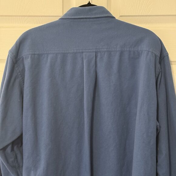 LL Bean Chamois Vintage Mens XL Navy Blue Heavy Flannel Button 0MT03 Excellent - Picture 4 of 7